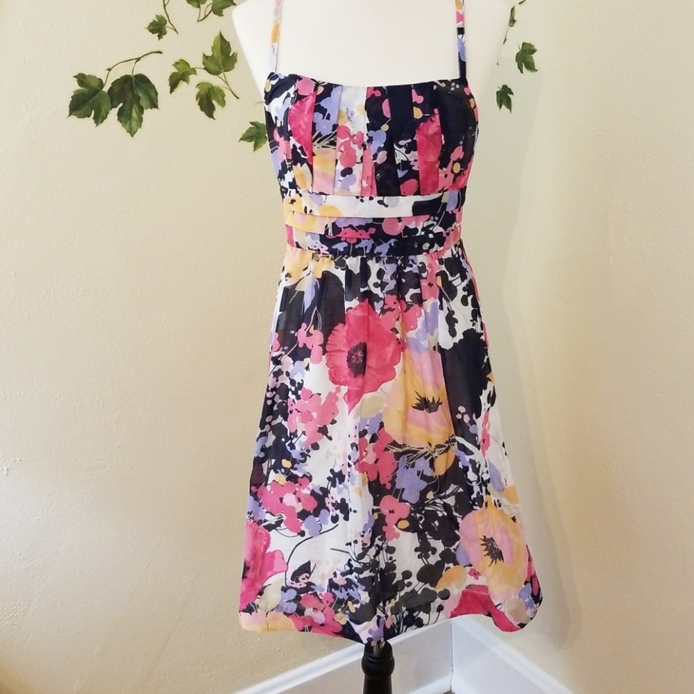 Spaghetti strap above knee floral dress